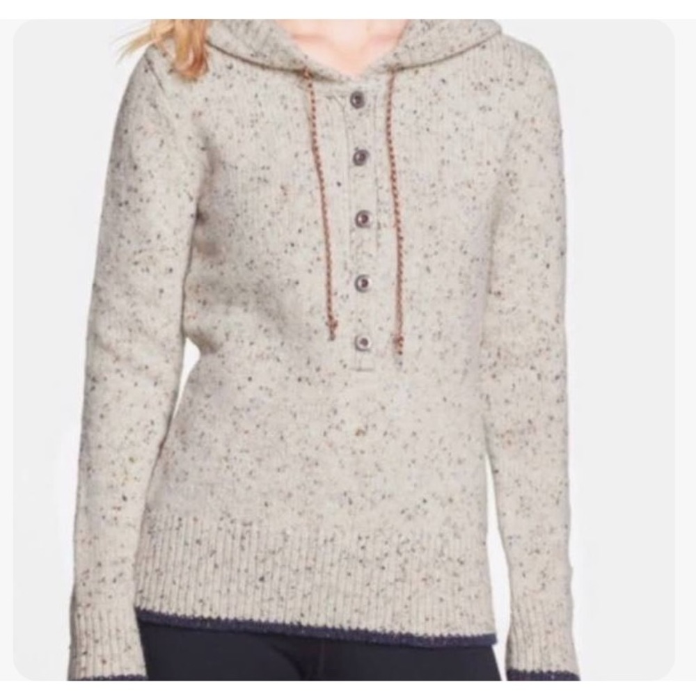 Patagonia Ranchito Women's Merino Wool Hooded Sweater Hoodie Oatmeal SZ S